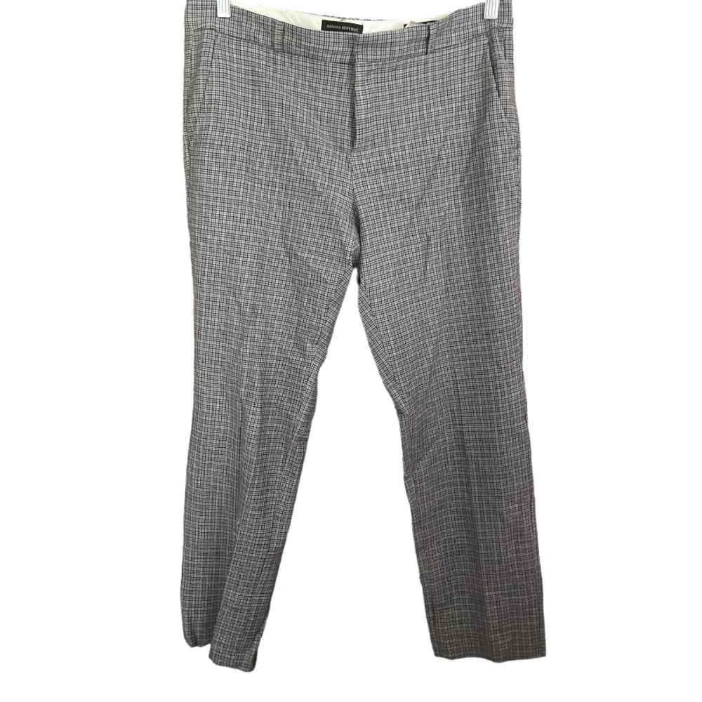 Banana Republic Ryan‎ Fit Grey Houndstooth Plaid Pants 8